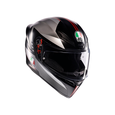 AGV KASK/K1 S LAP MATT BLACK/GREY/RED CONF.
