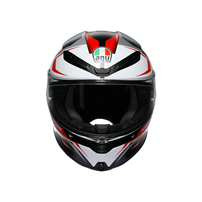 AGV KASK/K6 S E2206 MPLK KARVE MATT BLACK WHİTE RED CONFİGURATİON