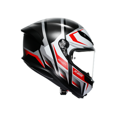 AGV KASK/K6 S E2206 MPLK KARVE MATT BLACK WHİTE RED CONFİGURATİON