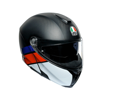 Agv Sportmodular Multi PLK Layer Carbon Kırmızı Mavi Çene Açılır Kask