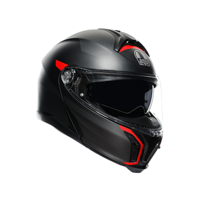 Agv Tourmodular Frequency Matt Gun Metal Red Çene Açılır Kask