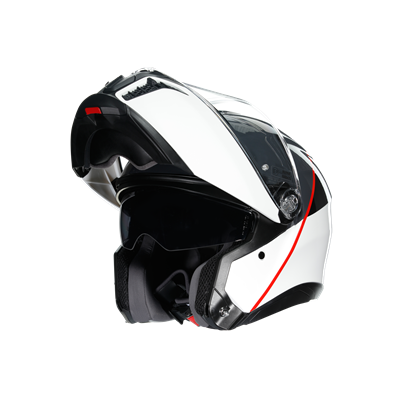 Agv Tourmodular Mlt Balance White Grey Red Çene Açılır Kask