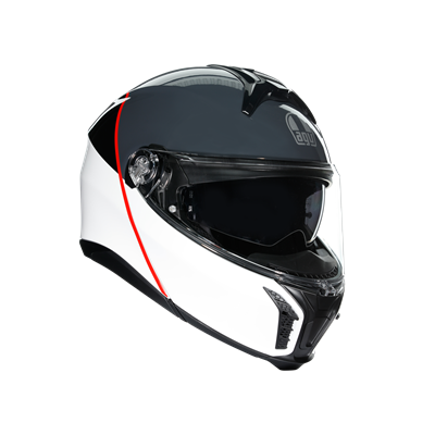 Agv Tourmodular Mlt Balance White Grey Red Çene Açılır Kask