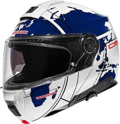 C5 Çene Açılır Motosiklet Kaskı Globe Blue