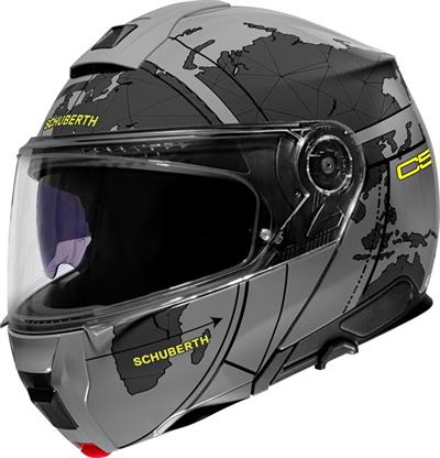 C5 Çene Açılır Motosiklet Kaskı Globe Grey