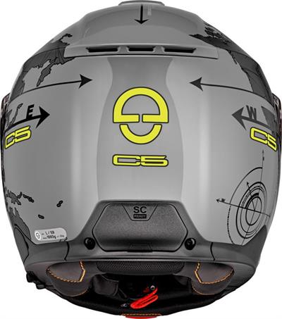 C5 Çene Açılır Motosiklet Kaskı Globe Grey