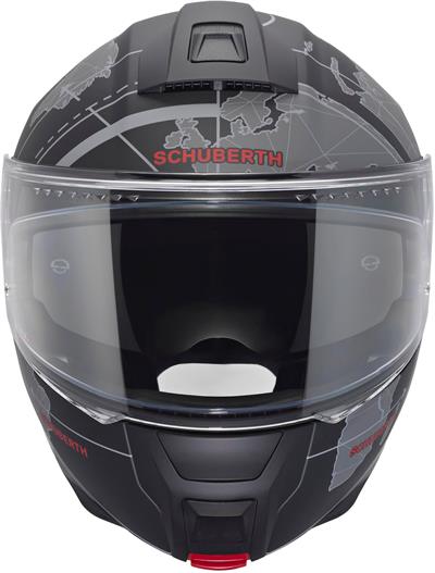 C5 Çene Açılır Motosiklet Kaskı Globe Black