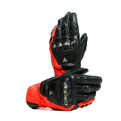 Dainese 4 Stroke 2 Black Fluo Red Deri Eldiven