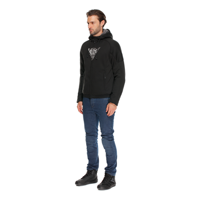 DAINESE BOVISA SAFETY HOODIE FULL ZIP BLACK/WHITE