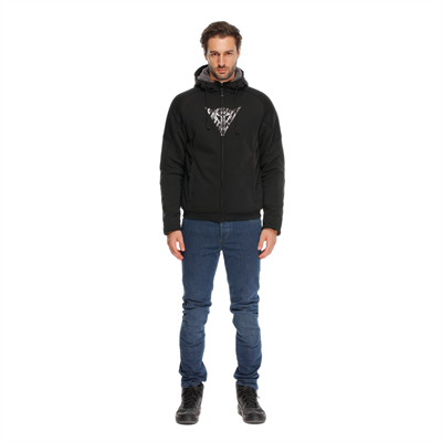 DAINESE BOVISA SAFETY HOODIE FULL ZIP BLACK/WHITE