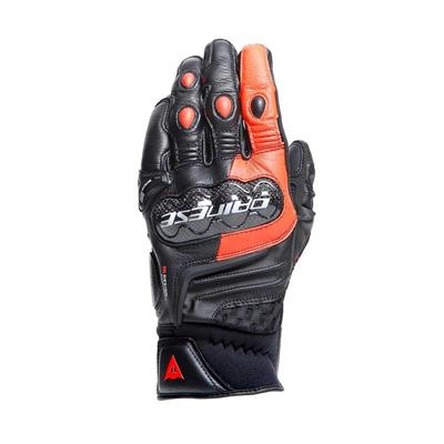 Dainese Carbon 4 Short Black Fluo Red Deri Eldiven