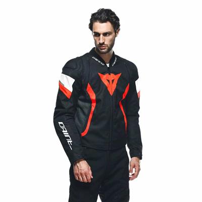 DAINESE CEKET/AVRO 5 TEX JACKET BLACK/RED-FLUO/WHITE