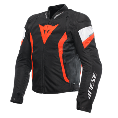 DAINESE CEKET/AVRO 5 TEX JACKET BLACK/RED-FLUO/WHITE