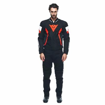DAINESE CEKET/AVRO 5 TEX JACKET BLACK/RED-FLUO/WHITE