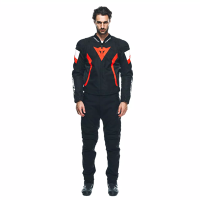 DAINESE CEKET/AVRO 5 TEX JACKET BLACK/RED-FLUO/WHİTE