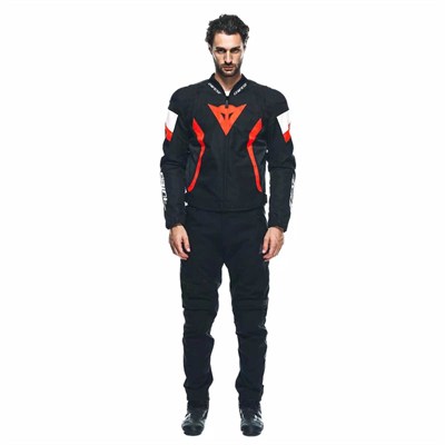 DAINESE CEKET/AVRO 5 TEX JACKET BLACK/RED-FLUO/WHITE