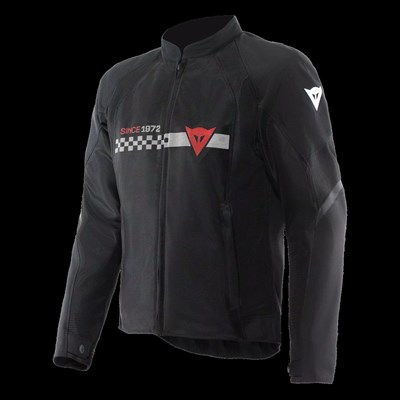 DAINESE CEKET/HEROSPHERE AIR TEX JACKET BLACK WHITE STRIPES/RED