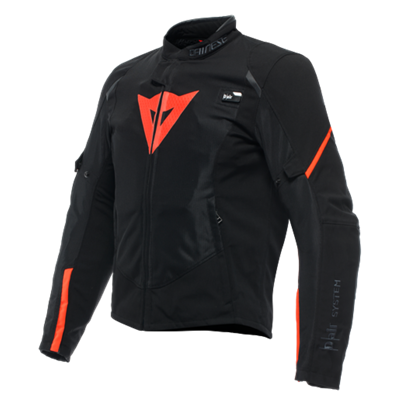Dainese Smart Jacket LS Sport Black Fluo Red Airbag Tekstil Mont