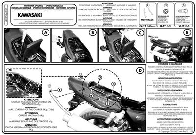 GIVI 433F KAWASAKI ZRX 1200 R-S (01-02)  ZRX 1100 S (97-01) ARKA ÇANTA TAŞIYICI