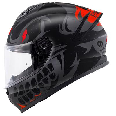 GIVI 50.X BONES MAT SİYAH-KIRMIZI KASK