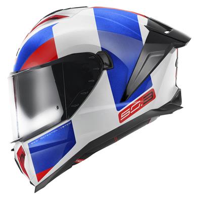 GIVI 50.3 VISION MAT BEYAZ-MAVİ-KIRMIZI KASK