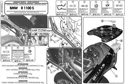 GIVI 681F BMW R 1100 S (98-06) ARKA ÇANTA TAŞIYICI