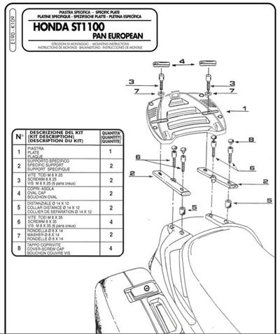GIVI E190 HONDA ST 1100 PAN EUROPEAN ARKA ÇANTA TAŞIYICI