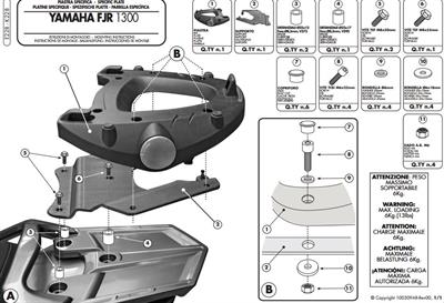 GIVI E228 YAMAHA FJR 1300 (06-24) ARKA ÇANTA TAŞIYICI