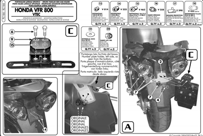 GIVI PL166 HONDA VFR 800 VTEC (02-11) YAN ÇANTA TAŞIYICI