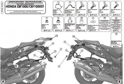 GIVI PL208 HONDA CBF 1000 - CBF 1000ST (10-14) YAN ÇANTA TAŞIYICI
