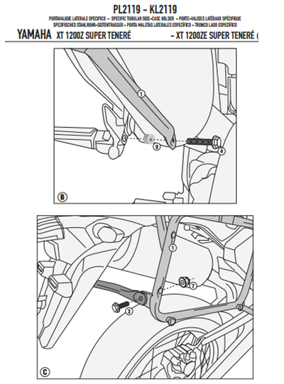 GIVI PL2119 YAMAHA XT 1200ZE - XT 1200Z SUPER TENERE (10-21) YAN ÇANTA TAŞIYICI