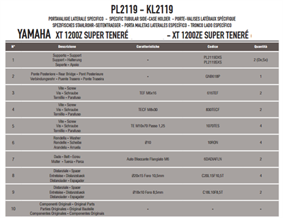 GIVI PL2119 YAMAHA XT 1200ZE - XT 1200Z SUPER TENERE (10-21) YAN ÇANTA TAŞIYICI