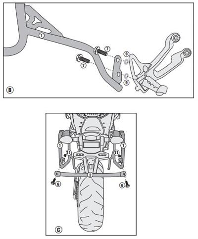 GIVI PL2122CAM YAMAHA TRACER 900 (15-17) YAN ÇANTA TAŞIYICI