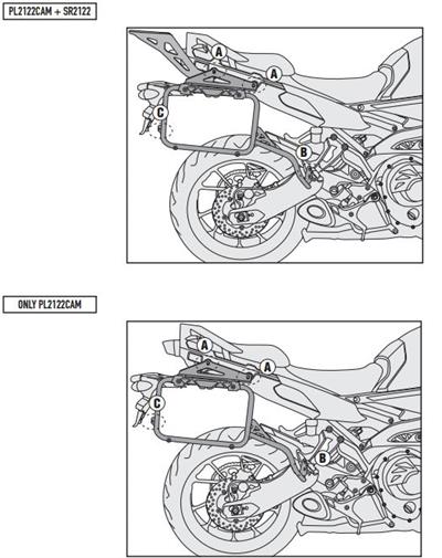 GIVI PL2122CAM YAMAHA TRACER 900 (15-17) YAN ÇANTA TAŞIYICI