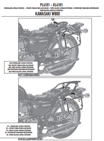 GIVI PL4101 KAWASAKI W 800 (11-17) YAN ÇANTA TAŞIYICI