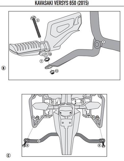 GIVI PL4114 KAWASAKI VERSYS 650 (15-24) YAN ÇANTA TAŞIYICI