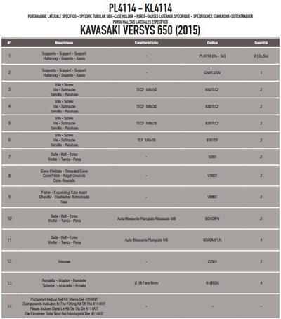 GIVI PL4114 KAWASAKI VERSYS 650 (15-24) YAN ÇANTA TAŞIYICI