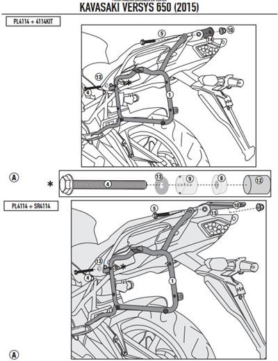 GIVI PL4114 KAWASAKI VERSYS 650 (15-24) YAN ÇANTA TAŞIYICI