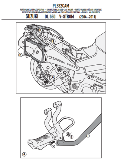 GIVI PL532CAM SUZUKI DL 650 V-STROM (04-11) YAN ÇANTA TAŞIYICI