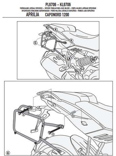 GIVI PL6706 APRILIA CAPONORD 1200 (13-17) YAN ÇANTA TAŞIYICI