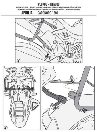 GIVI PL6706 APRILIA CAPONORD 1200 (13-17) YAN ÇANTA TAŞIYICI