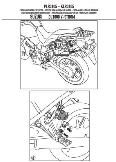 GIVI PLR3105 SUZUKI DL 1000 V-STROM (14-19) YAN ÇANTA TAŞIYICI
