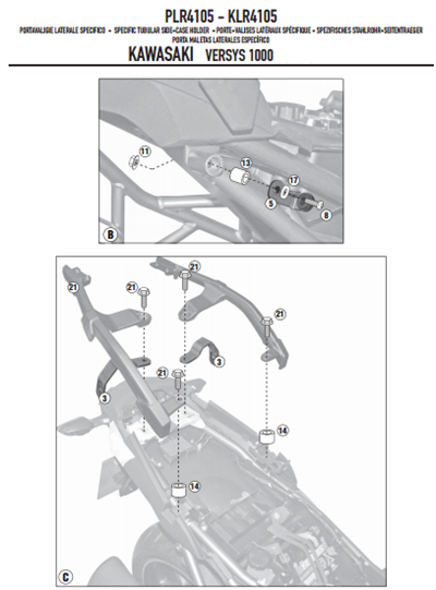 GIVI PLR4105 KAWASAKI VERSYS 1000 (12-14) YAN ÇANTA TAŞIYICI