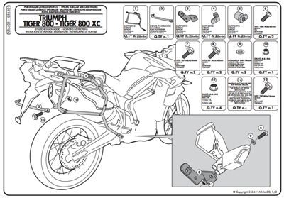 GIVI PLR6401 TRIUMPH TIGER 800 - TIGER 800 XC - TIGER 800 XR (11-16) YAN ÇANTA TAŞIYICI