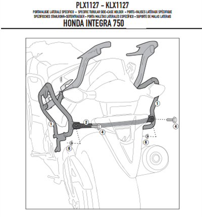GIVI PLX1127 HONDA INTEGRA 750 (14-15) YAN ÇANTA TAŞIYICI