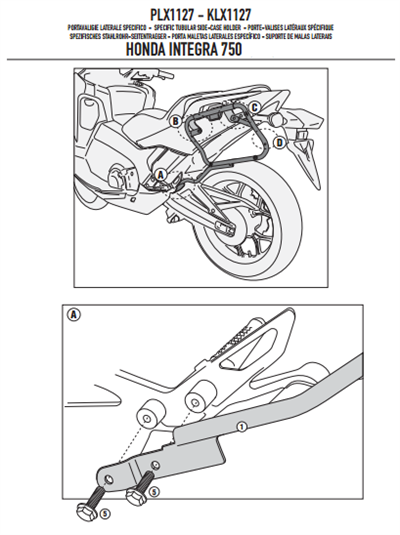 GIVI PLX1127 HONDA INTEGRA 750 (14-15) YAN ÇANTA TAŞIYICI