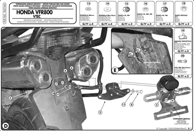GIVI PLX166 HONDA VFR 800 VTEC (02-11) YAN ÇANTA TAŞIYICI