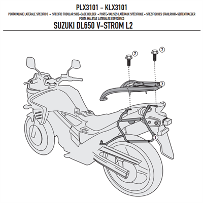GIVI PLX3101 SUZUKI DL 650 V-STROM (11-16) YAN ÇANTA TAŞIYICI