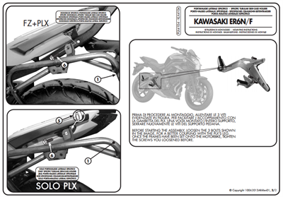 GIVI PLX4104 KAWASAKI ER-6N - ER-6F 650 (12-16) YAN ÇANTA TAŞIYICI