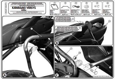 GIVI PLX447 KAWASAKI VERSYS 650 (06-09) YAN ÇANTA TAŞIYICI